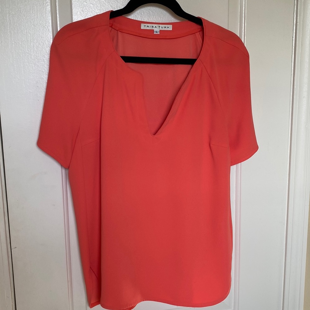 Trina Turk short sleeve orange top